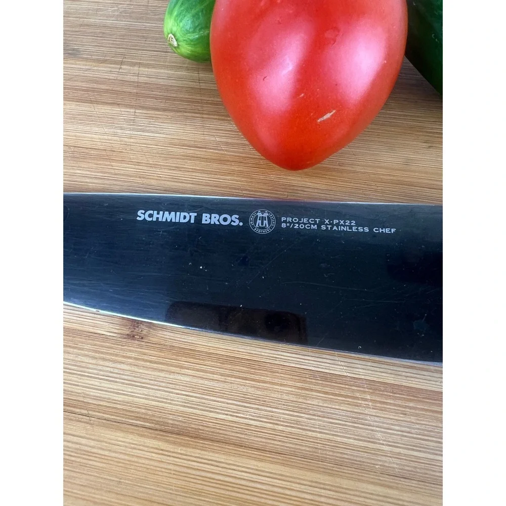 Schmidt Bros Project X-PX22 8 Inch Stainless Steel‎ Chef Knife Black Handle